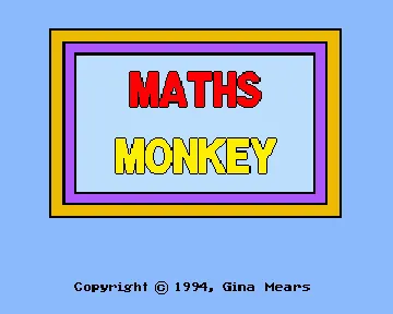 Maths Monkey screen shot title